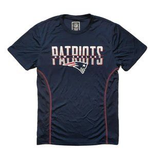 NFL Team Apparel Mens New England Patriots Dri Fit Shirt T-Shirt L Navy Blue NEW